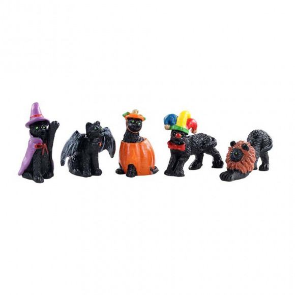 HALLOWEEN CATS SET OF 5