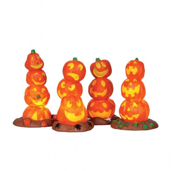 LIGHT UP PUMPKIN STACK, B/O (4.5V