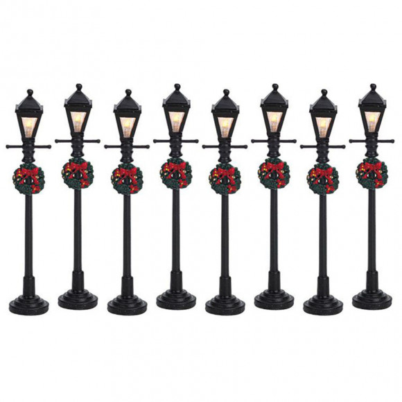 GAS LANTERN STREET LAMP, SET OF 8, B/O (