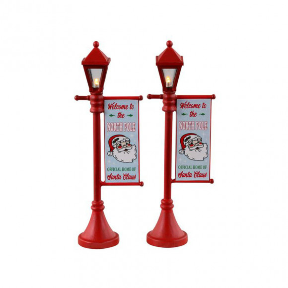NORTH POLE LAMPPOST, SET OF 2, B/O (4.5V