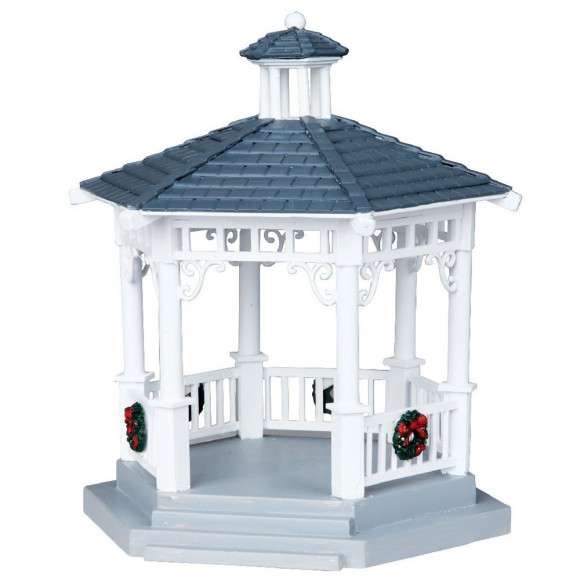 PLASTIC GAZEBO WITH DECORATIONS, SET OF