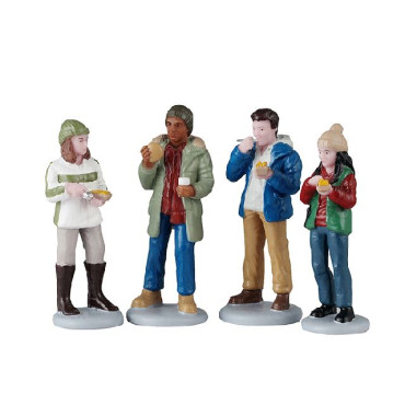 FOOD TRUCK PATRONS, SET OF 4