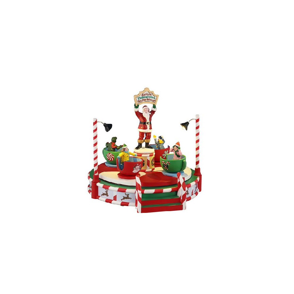 SANTA'S PEPPERMINT TEACUP SPINNER, B/O ( SANTA'S PEPPERMINT TEACUP SPINNER, B/O (
