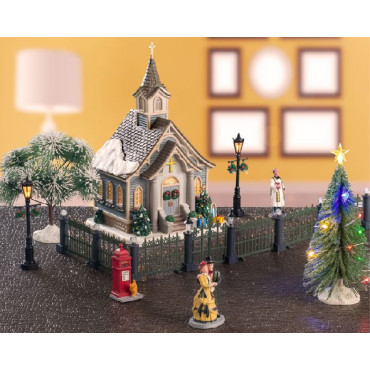 SMALL TOWN CHURCH SET, INCL. ADAPTOR 742