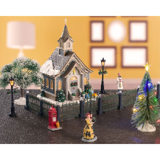 SMALL TOWN CHURCH SET, INCL. ADAPTOR 742 SMALL TOWN CHURCH SET, INCL. ADAPTOR 742