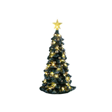 SNOWY CHRISTMAS TREE, CLEAR LIGHT, B/O (
