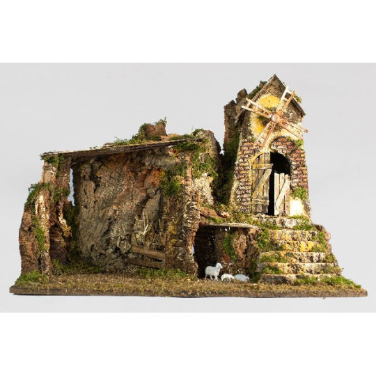 CAPANNA CM. 60X34X44 CON MULINO A VENTO CAPANNA CM. 60X34X44 CON MULINO A VENTO