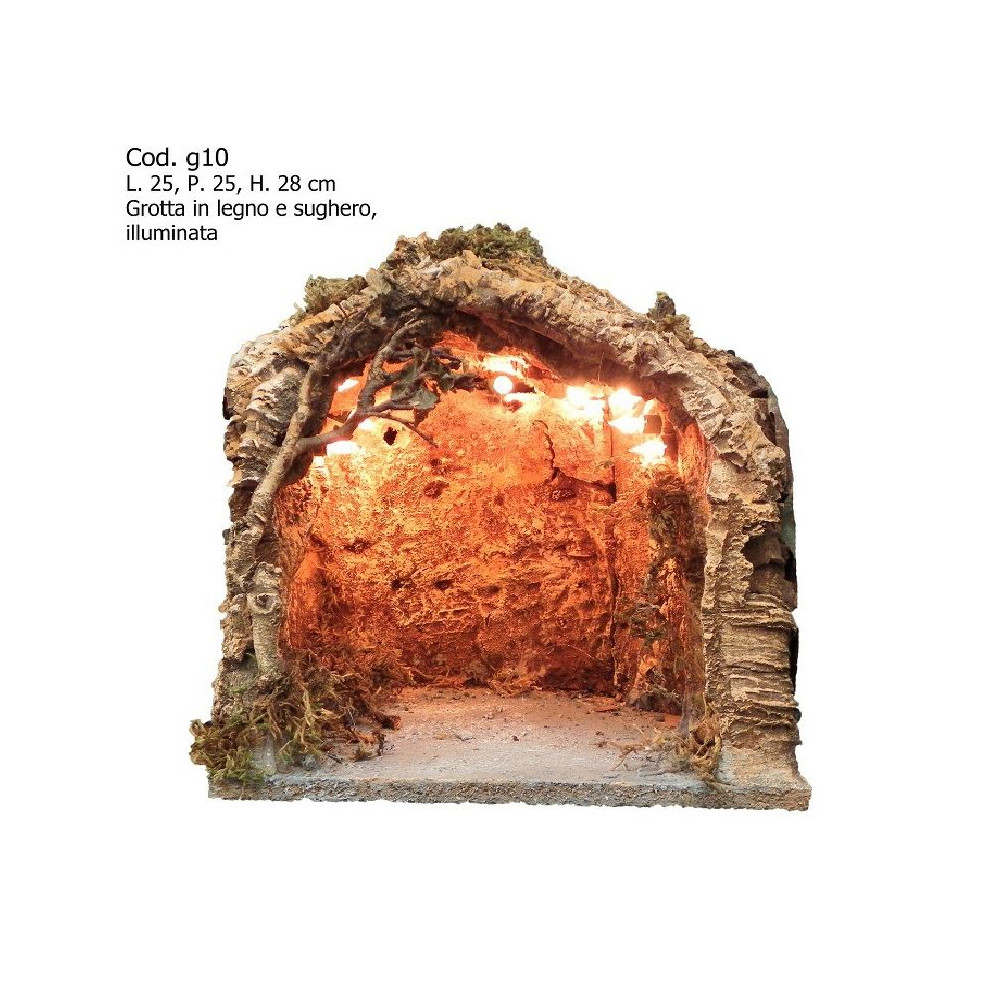 GROTTA IN LEGNO E SUGHERO ILLUMINATA GROTTA IN LEGNO E SUGHERO ILLUMINATA