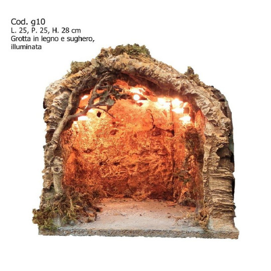 GROTTA IN LEGNO E SUGHERO ILLUMINATA GROTTA IN LEGNO E SUGHERO ILLUMINATA