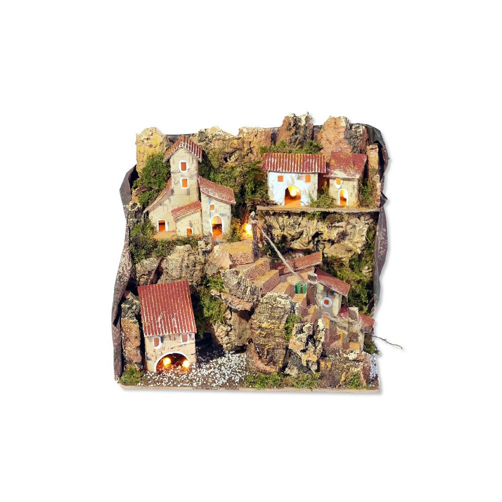 PAESAGGIO CM. 20X14X18 CON 10 LUCI PAESAGGIO CM. 20X14X18 CON 10 LUCI