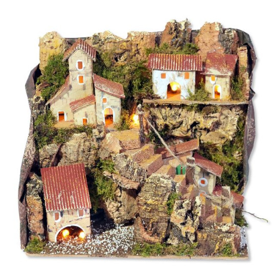 PAESAGGIO CM. 20X14X18 CON 10 LUCI PAESAGGIO CM. 20X14X18 CON 10 LUCI