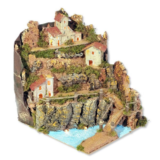 PAESAGGIO CM. 24X21X26 CON 10 LUCI PAESAGGIO CM. 24X21X26 CON 10 LUCI