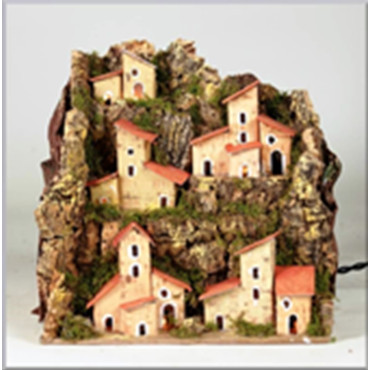 PAESAGGIO CON LUCI CM. 20X14X18