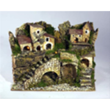 PAESAGGIO CON LUCI CM. 28X15X20