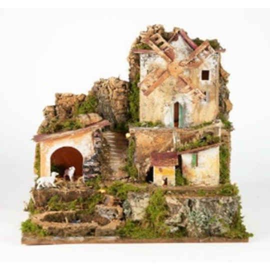 PAESAGGIO CON LUCI E MULINO A VENTO CON PAESAGGIO CON LUCI E MULINO A VENTO CON