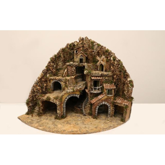 PRESEPE ANGOLARE IN LEGN E SUGHE ILLUM PRESEPE ANGOLARE IN LEGN E SUGHE ILLUM