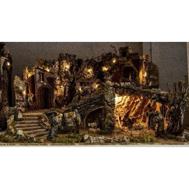 PRESEPE C/LUCI FONTANA 80X60