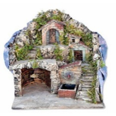 PRESEPE CM 33X27X35 CON LUCI E FONTANA F