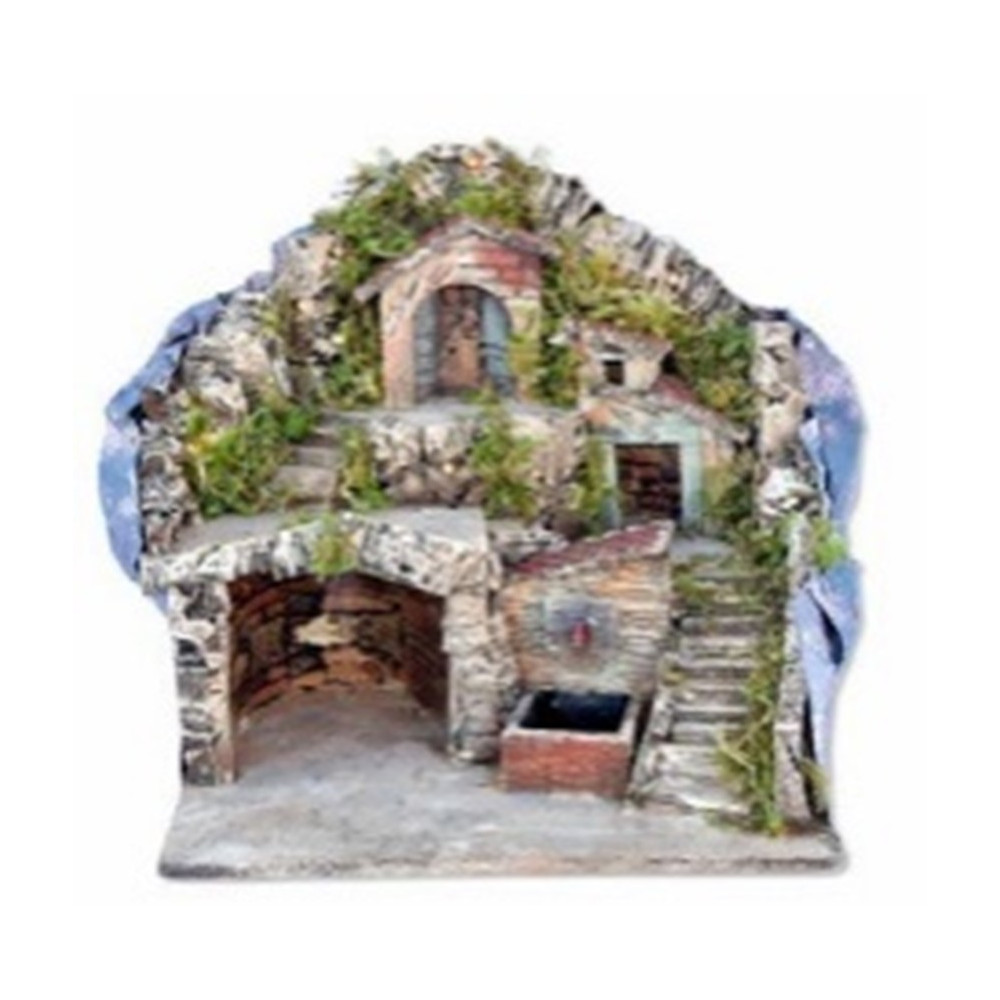 PRESEPE CM 33X27X35 CON LUCI E FONTANA F PRESEPE CM 33X27X35 CON LUCI E FONTANA F