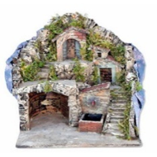 PRESEPE CM 33X27X35 CON LUCI E FONTANA F PRESEPE CM 33X27X35 CON LUCI E FONTANA F