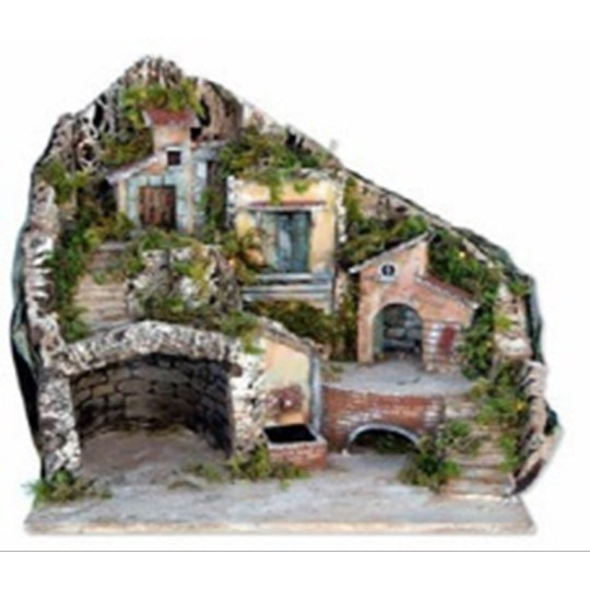 PRESEPE CM 50X35X51 CON LUCI E FONTANA F PRESEPE CM 50X35X51 CON LUCI E FONTANA F