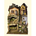 PRESEPE CM. 45X52X70 CON LUCI E MULINO A