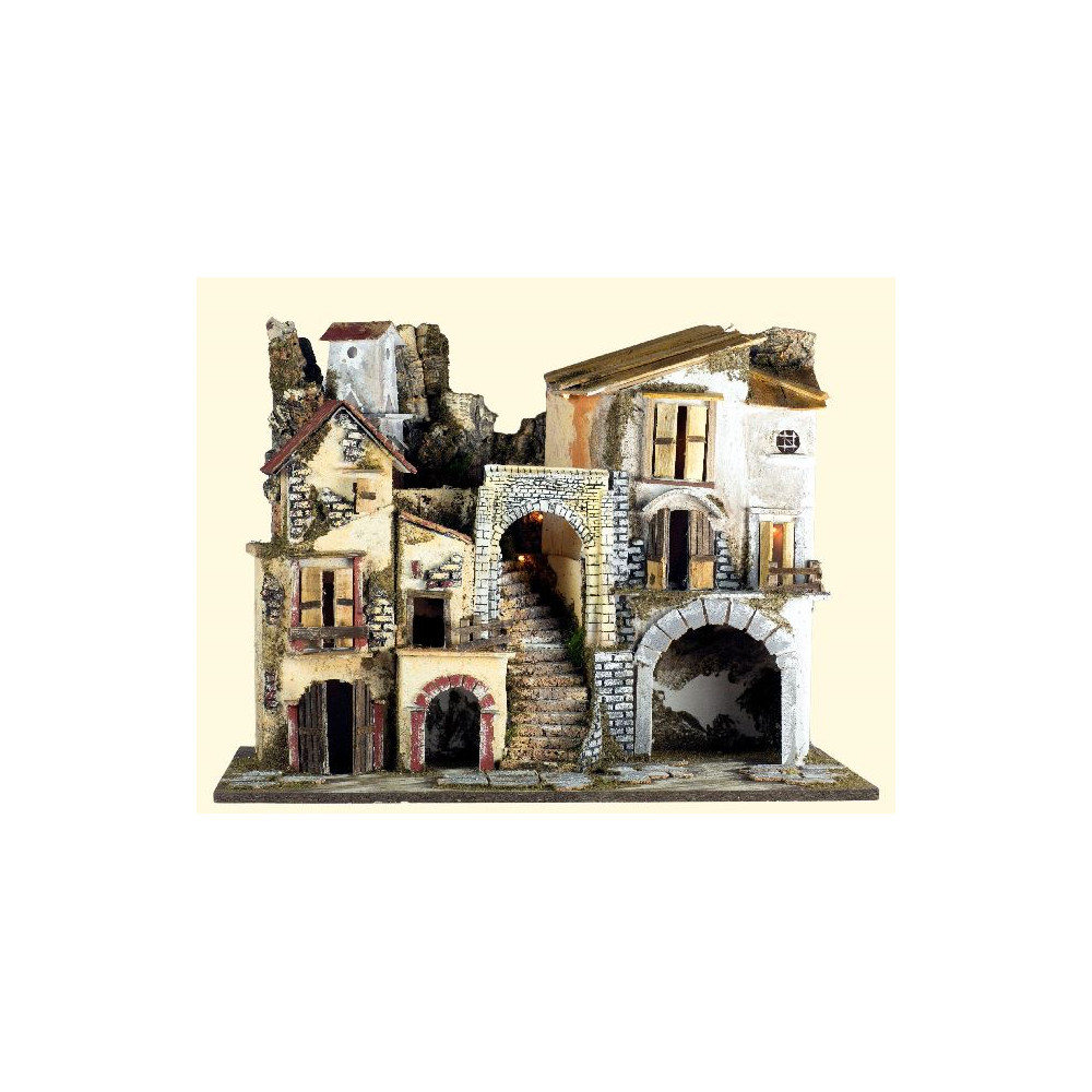 PRESEPE CM. 60X34X44 CON LUCI PRESEPE CM. 60X34X44 CON LUCI