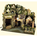 PRESEPE CM. 60X34X44 CON LUCI E MULINO A