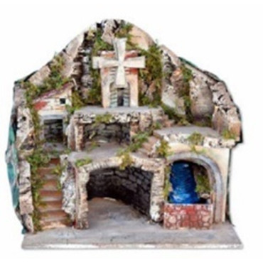 PRESEPE CM42X30X45 C/LUCI,CASCATA FUNZ.,