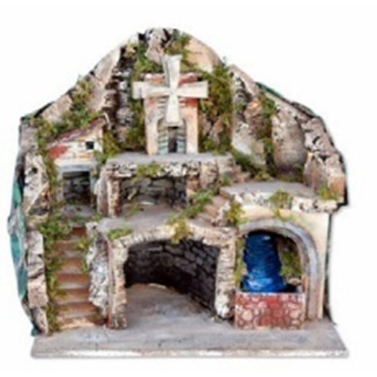 PRESEPE CM42X30X45 C/LUCI,CASCATA FUNZ., PRESEPE CM42X30X45 C/LUCI,CASCATA FUNZ.,