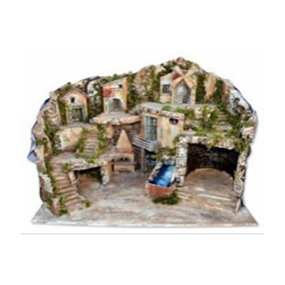 PRESEPE CM68X50X54 C/LUCI ,CASCATA,MUL. PRESEPE CM68X50X54 C/LUCI ,CASCATA,MUL.
