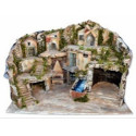 PRESEPE CM68X50X54 C/LUCI ,CASCATA,MUL.