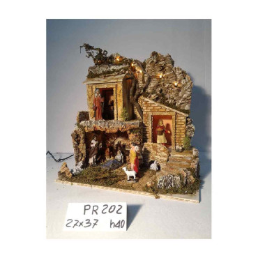 PRESEPE CON LUCI 27X37X40