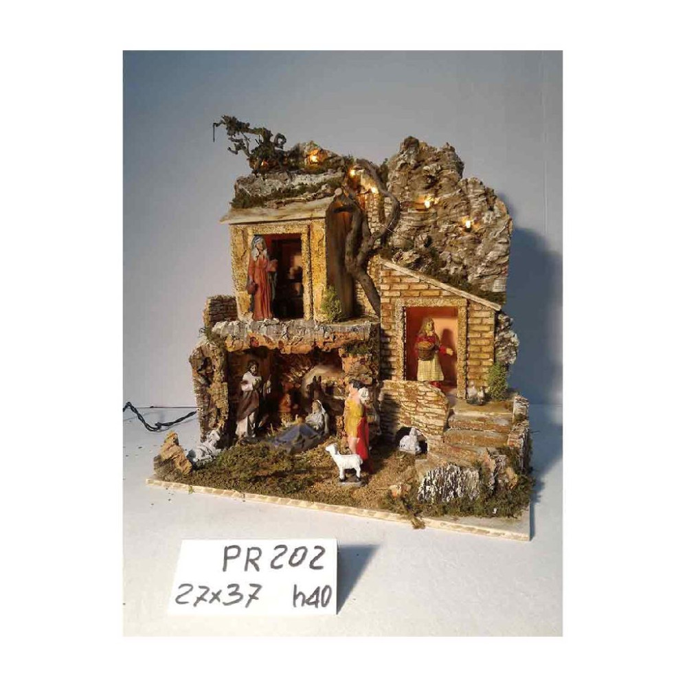 PRESEPE CON LUCI 27X37X40 PRESEPE CON LUCI 27X37X40