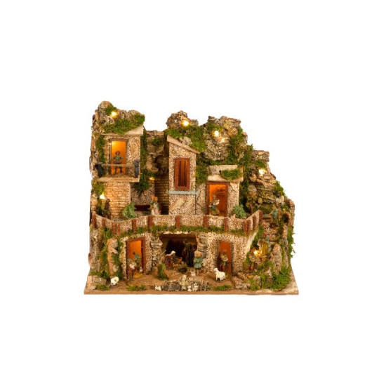 PRESEPE CON LUCI E FONTANA 50X30X45 PRESEPE CON LUCI E FONTANA 50X30X45