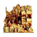 PRESEPE CON LUCI E FONTANA 60X40X50