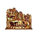 PRESEPE CON LUCI E FONTANA 60X40X50