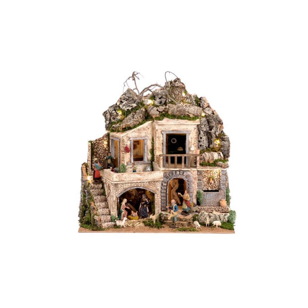 PRESEPE CON LUCI E FONTANA 60X40X55 PRESEPE CON LUCI E FONTANA 60X40X55