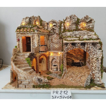 PRESEPE CON LUCI E FONTANA L.57XP.37XH50
