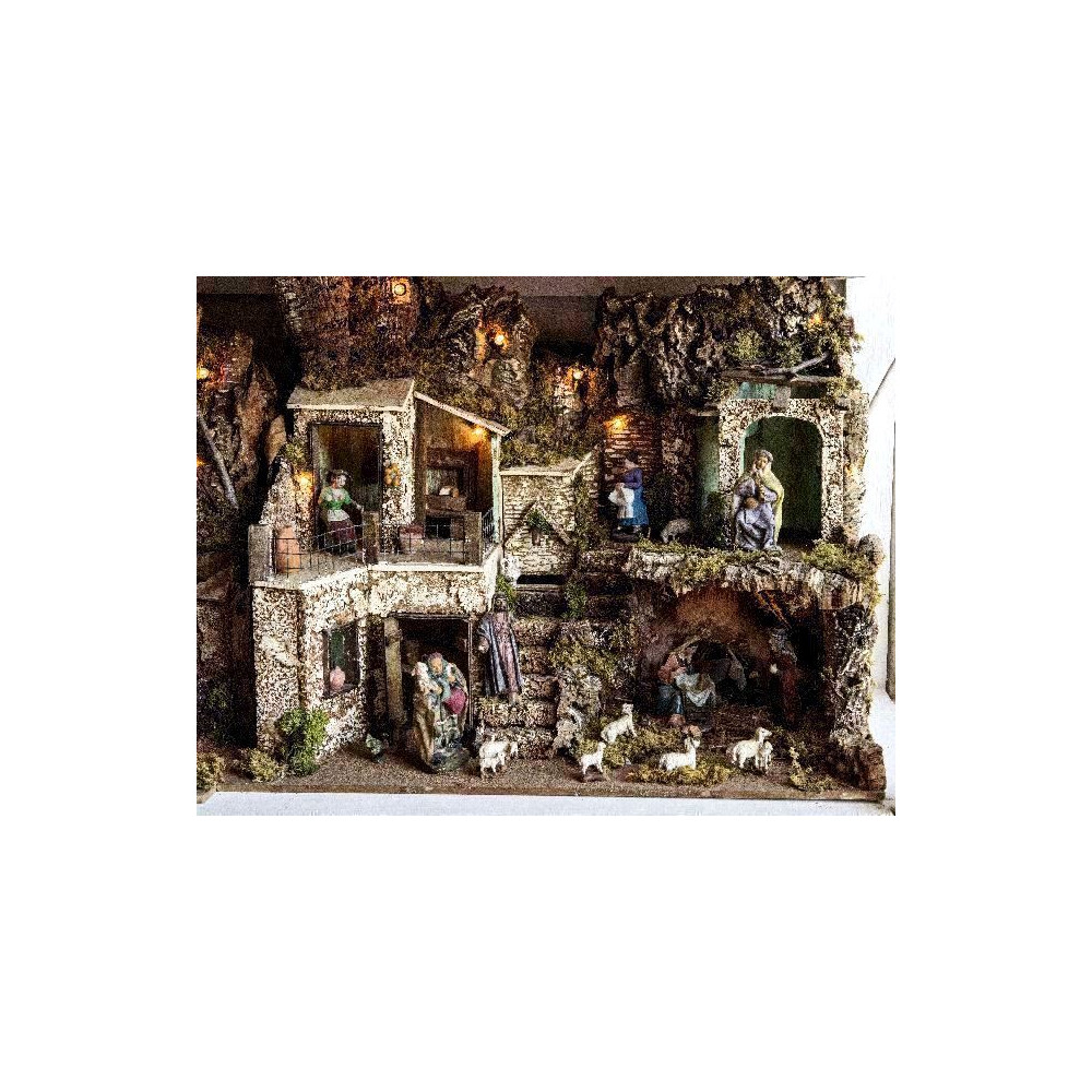 PRESEPE CON LUCI E FONTANA L.60XP.40XH50 PRESEPE CON LUCI E FONTANA L.60XP.40XH50