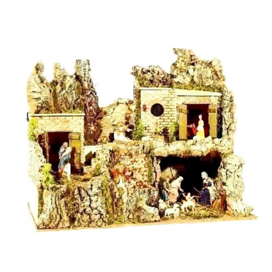 PRESEPE CON LUCI E FONTANA L.60XP.40XH50 PRESEPE CON LUCI E FONTANA L.60XP.40XH50