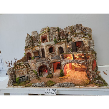 PRESEPE CON LUCI E FONTANA L.60XP100XH60