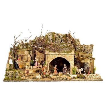 PRESEPE CON LUCI E FONTANA L.77XP.37XH42