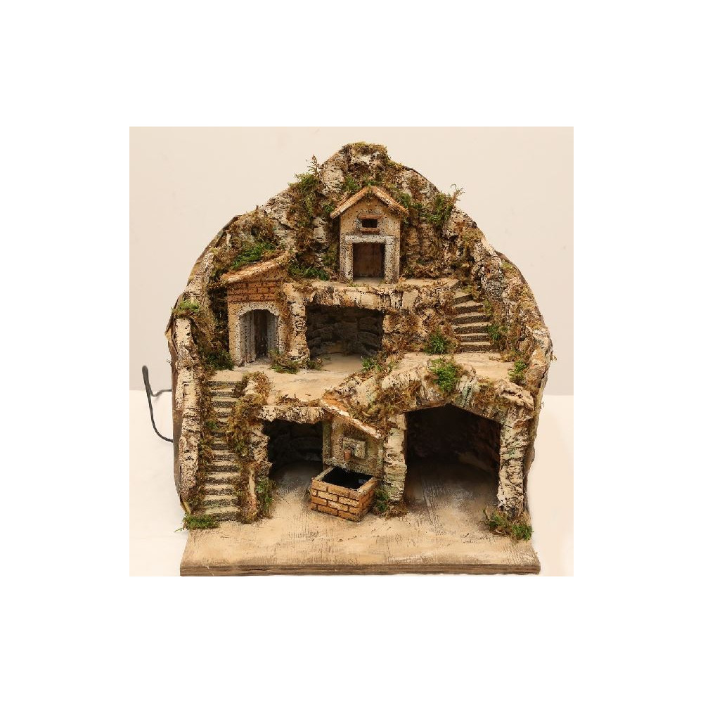 PRESEPE IN LEGNO E SUG ILL CON FONTANA PRESEPE IN LEGNO E SUG ILL CON FONTANA