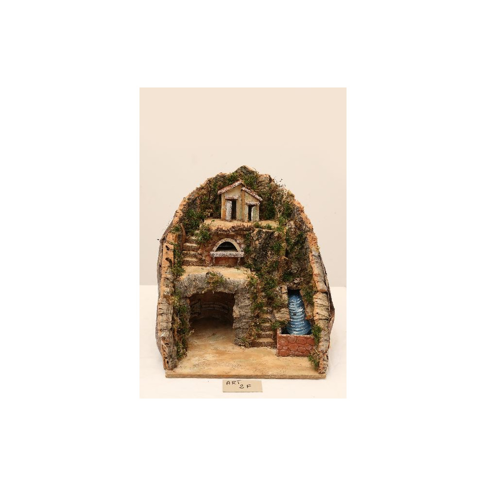 PRESEPE IN LEGNO E SUG ILL CON FONTANA