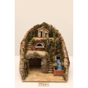 PRESEPE IN LEGNO E SUG ILL CON FONTANA