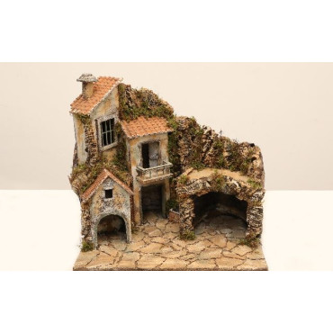 PRESEPE IN LEGNO E SUG ILL CON FONTANA
