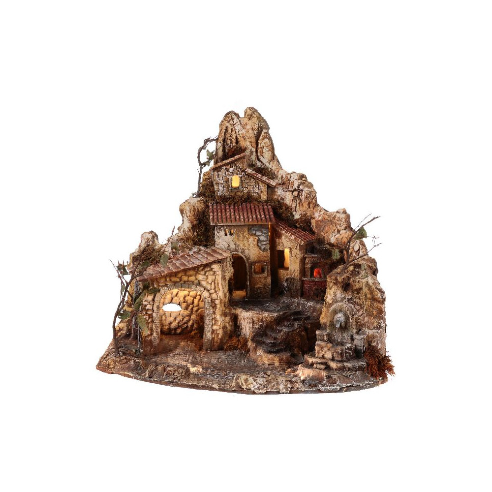 PRESEPE IN LEGNO,SUGHERO E RESINA CON FO PRESEPE IN LEGNO,SUGHERO E RESINA CON FO