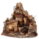 PRESEPE IN LEGNO,SUGHERO E RESINA CON FO