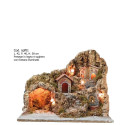 PRESEPE LEGNO SUGHERO C/LUCE FONTANA